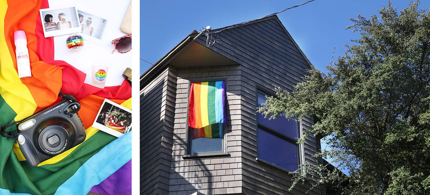 rainbow flag on house